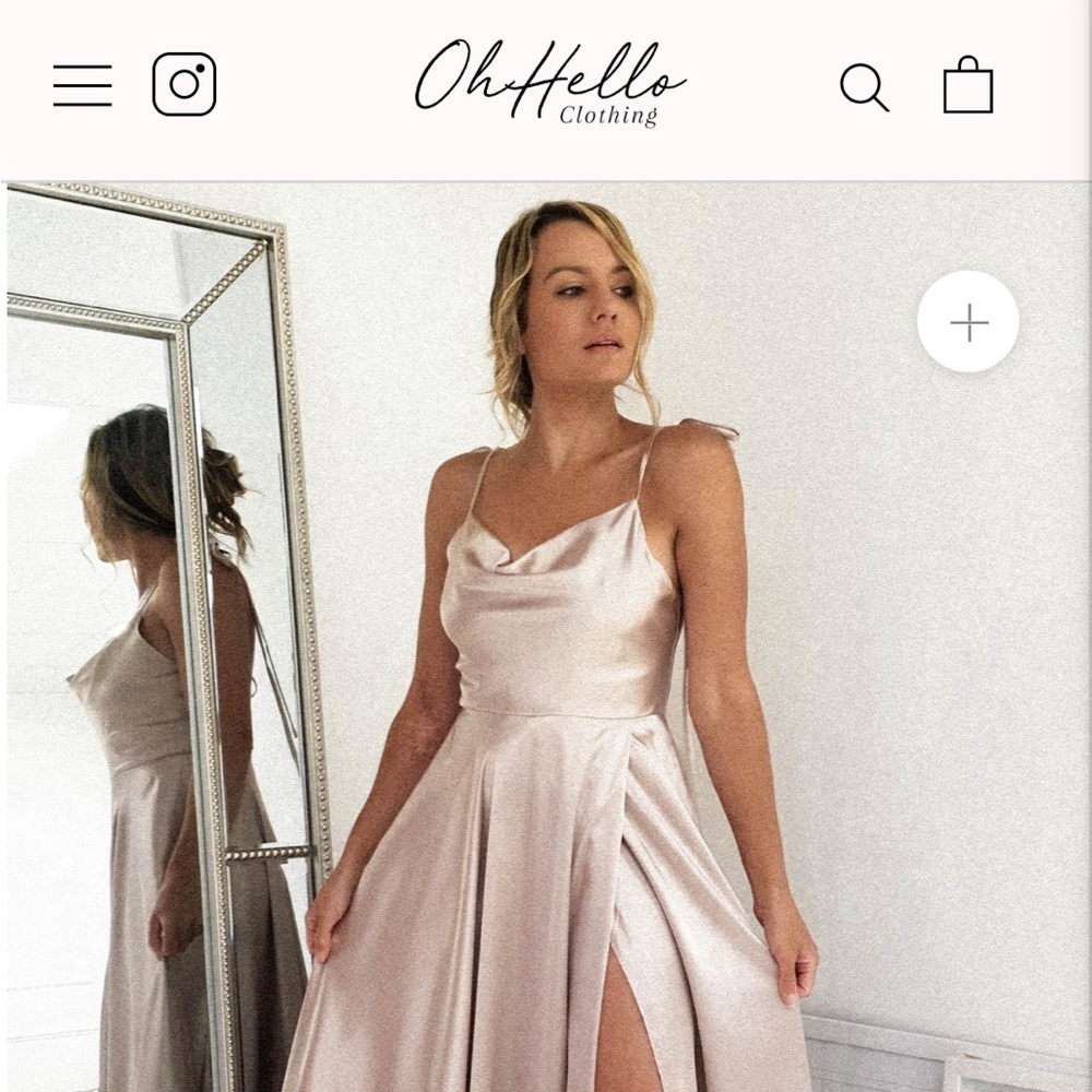 Oh hello clothing champagne bridesmaid dress